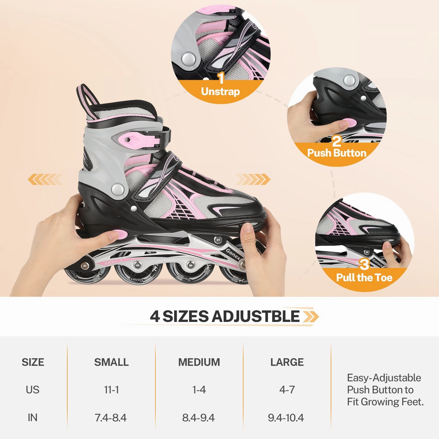 All Time Green Black Skate Gonex Inline Skates for Girls Boys Kids