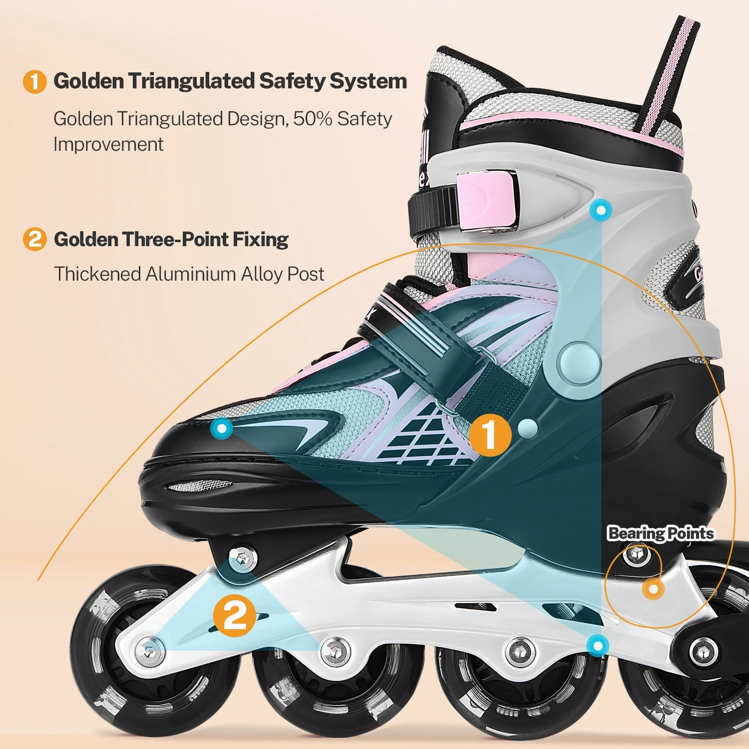 Gonex Inline Skates for Girls Boys Kids High End Skate Shoes