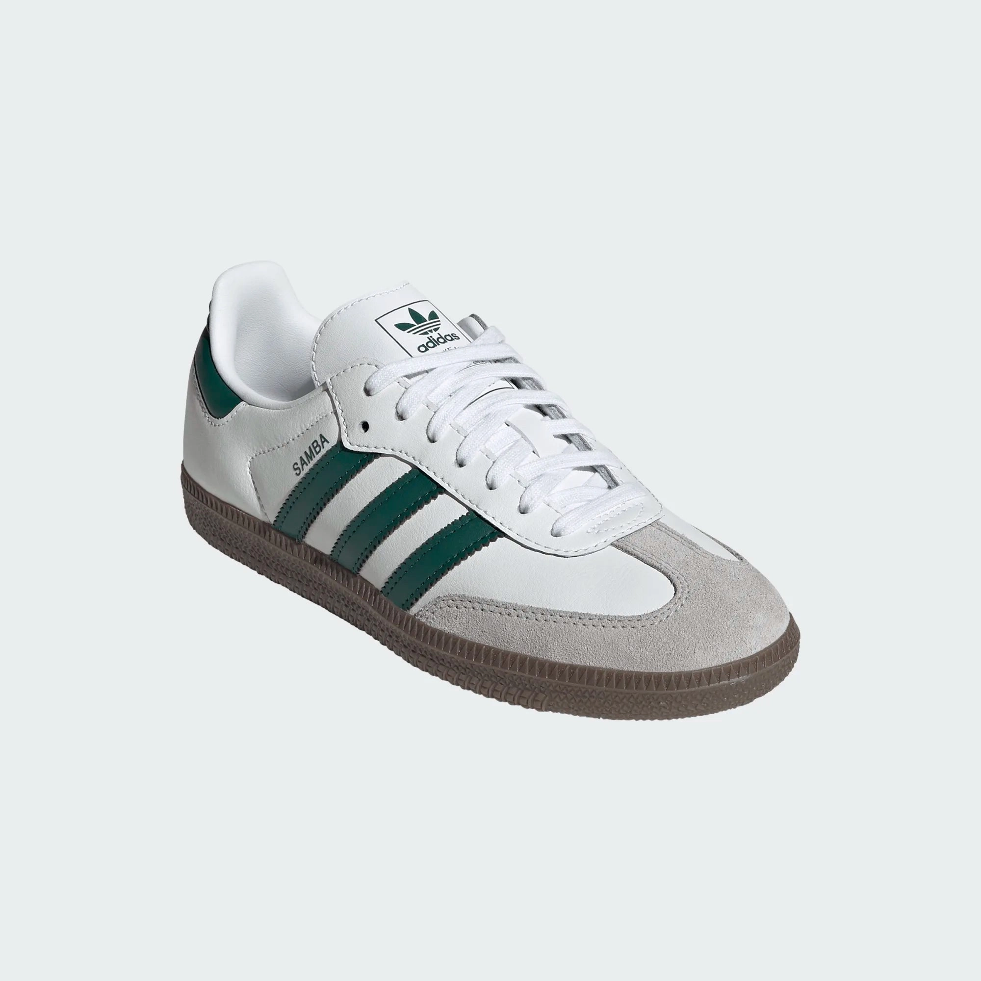 gradeschool adidas samba og (white/green) Artificial Soccer Cleats