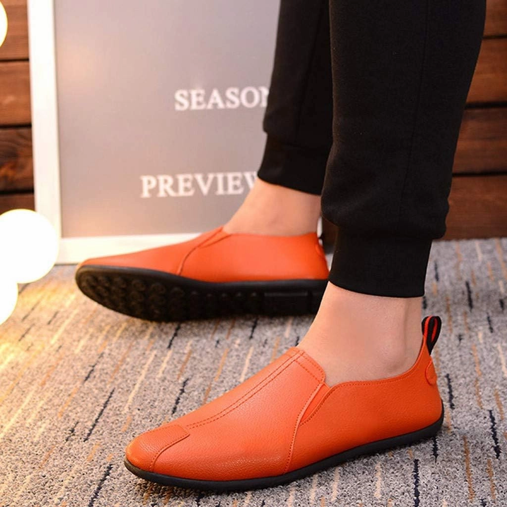 Wear Golf Shoes Casually Men's Casual Dress Sneakers Fashion Men Leather Casual Slip-On Breathable Driving Boat Shoes Dress Shoes