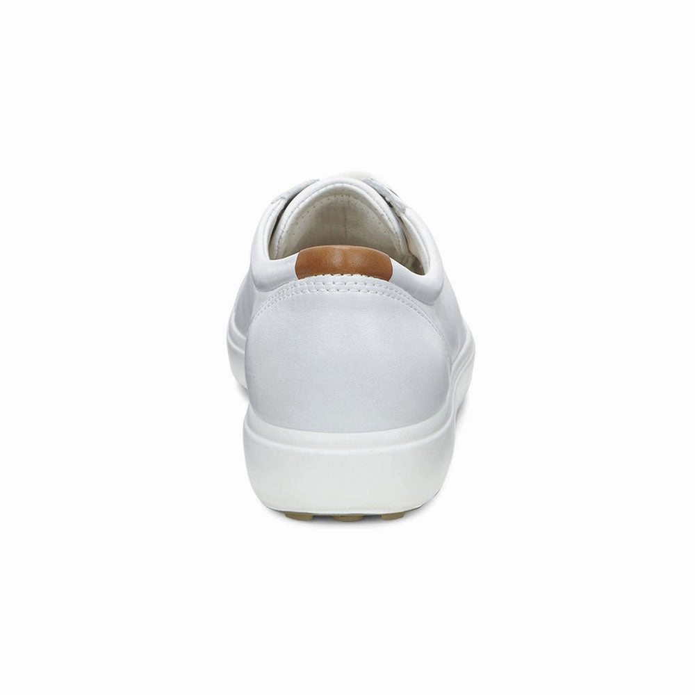 High Top Walking Shoes Ecco Soft 7 Sneaker White Leather (Women's)