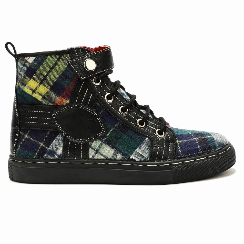 Green Tartans High_Tops for Men (discontinued) High Heel Bdsm