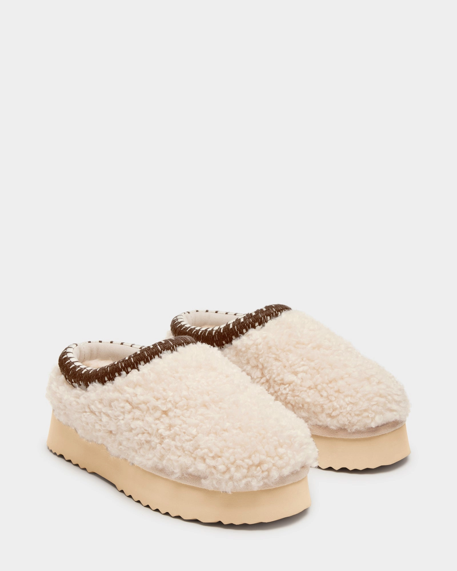 Ecco Slip On Shoes SELENA FAUX SHEARLING NATURAL