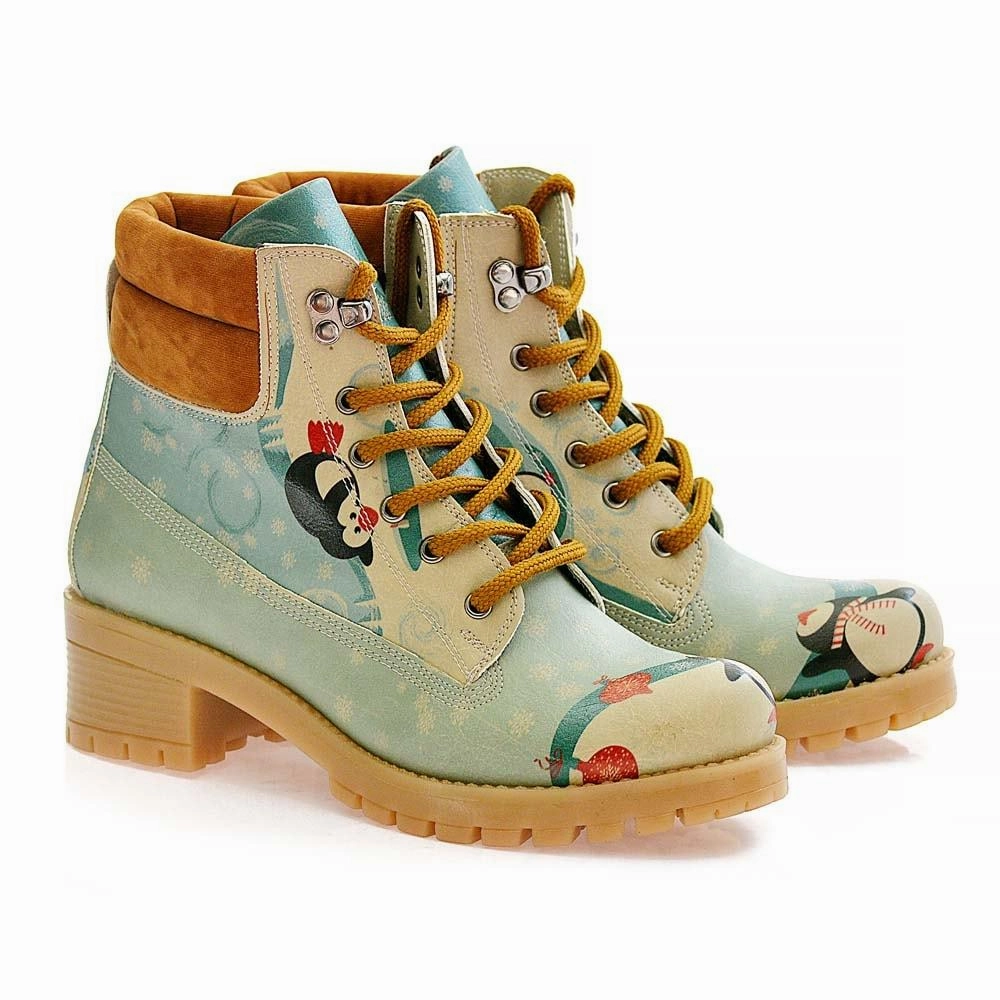 Military Tanker Boots Happy Penguins Short Boots KAT102