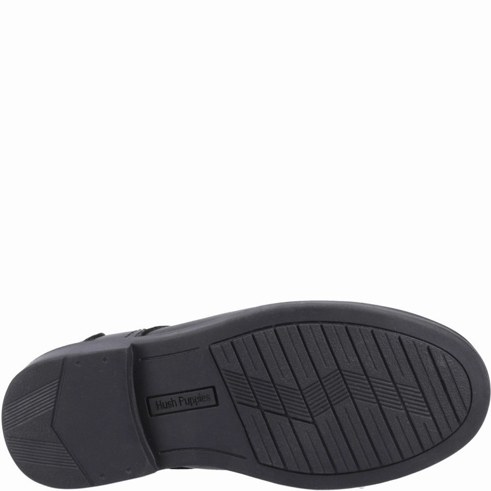 Black Lace Up Tommy XL Senior School Shoes Comp Toe Boots