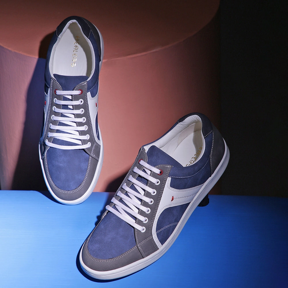 Healers Casual Blue Lace-Up Sneakers For Men SYN-46 By Liberty Sole Protector Sneakers