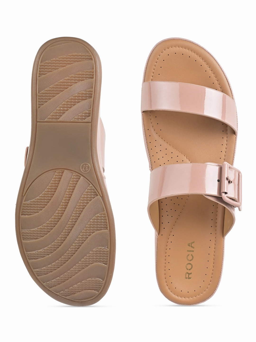 Tabi Shoes Flats Rocia By Regal Pink Women Patent Casual Flats