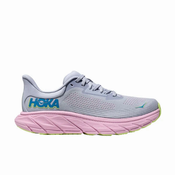 Size 11 Shoes Flats Hoka Womens Arahi 7 Wide - Gull/Pink Twilight (1147890-GLP)