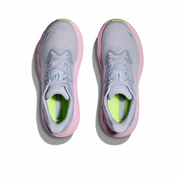 Ladies Flat Wedding Shoes Hoka Womens Arahi 7 Wide - Gull/Pink Twilight (1147890-GLP)