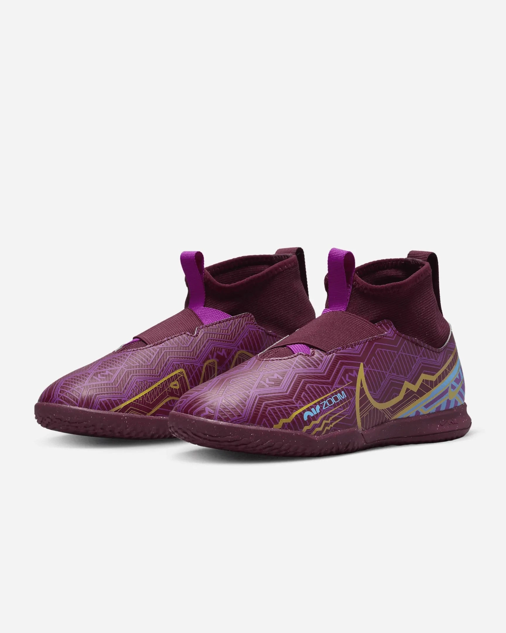Nike Jr Zoom Superfly 9 Academy KM Indoor - Dark Beetroot-Gold Nike Shoes For Cheap