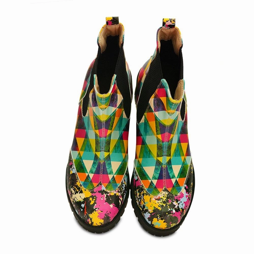 Snow Ski Boots Colored Triangles Short Boots WLAS115