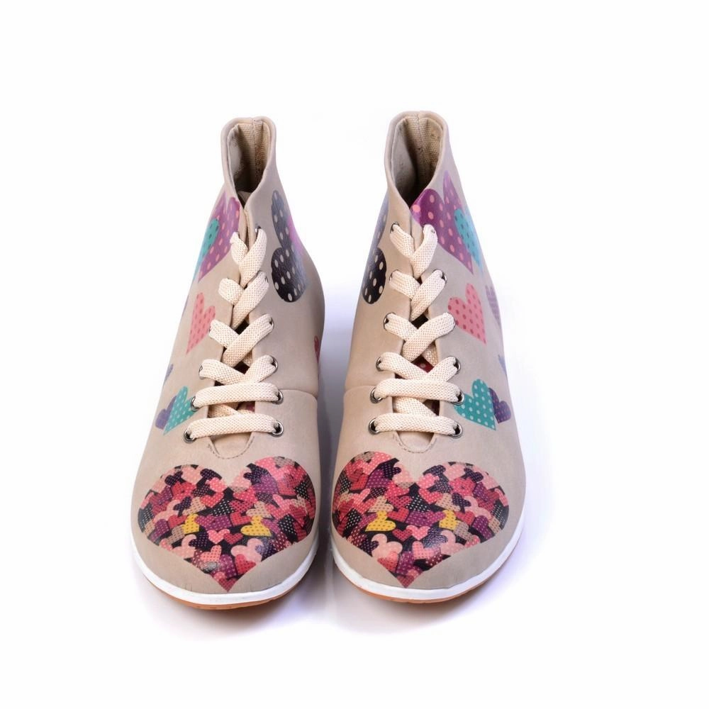 Mexican Tribal Boots Hearts Short Boots LND1138