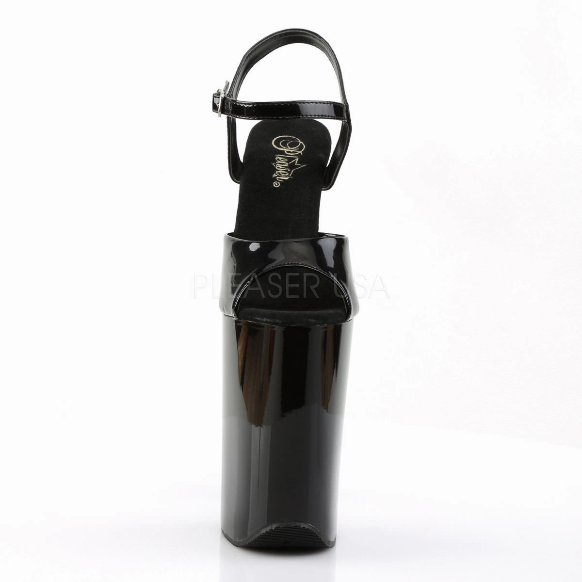 9 Inch Heel INFINITY-909 Black Patent Mary Jane Walking Shoes