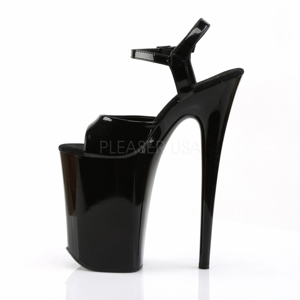 9 Inch Heel INFINITY-909 Black Patent Best Baby Walking