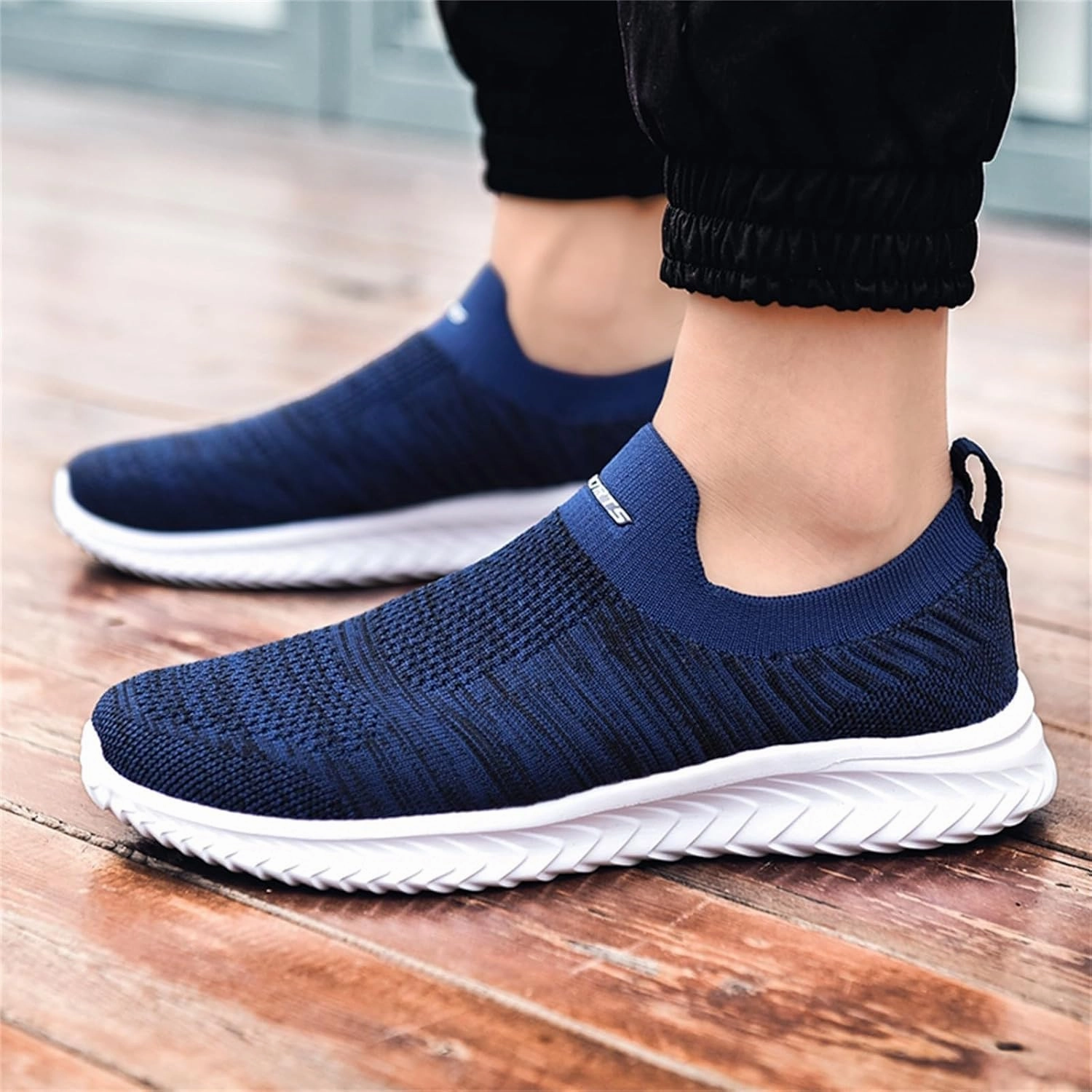 Good Running And Training Shoes IWIHMIV Mens Slip On Sneakers Mens Athletic Running Tennis Shoes Lightweight Breathable Comfortable Sport Walking Sneakers