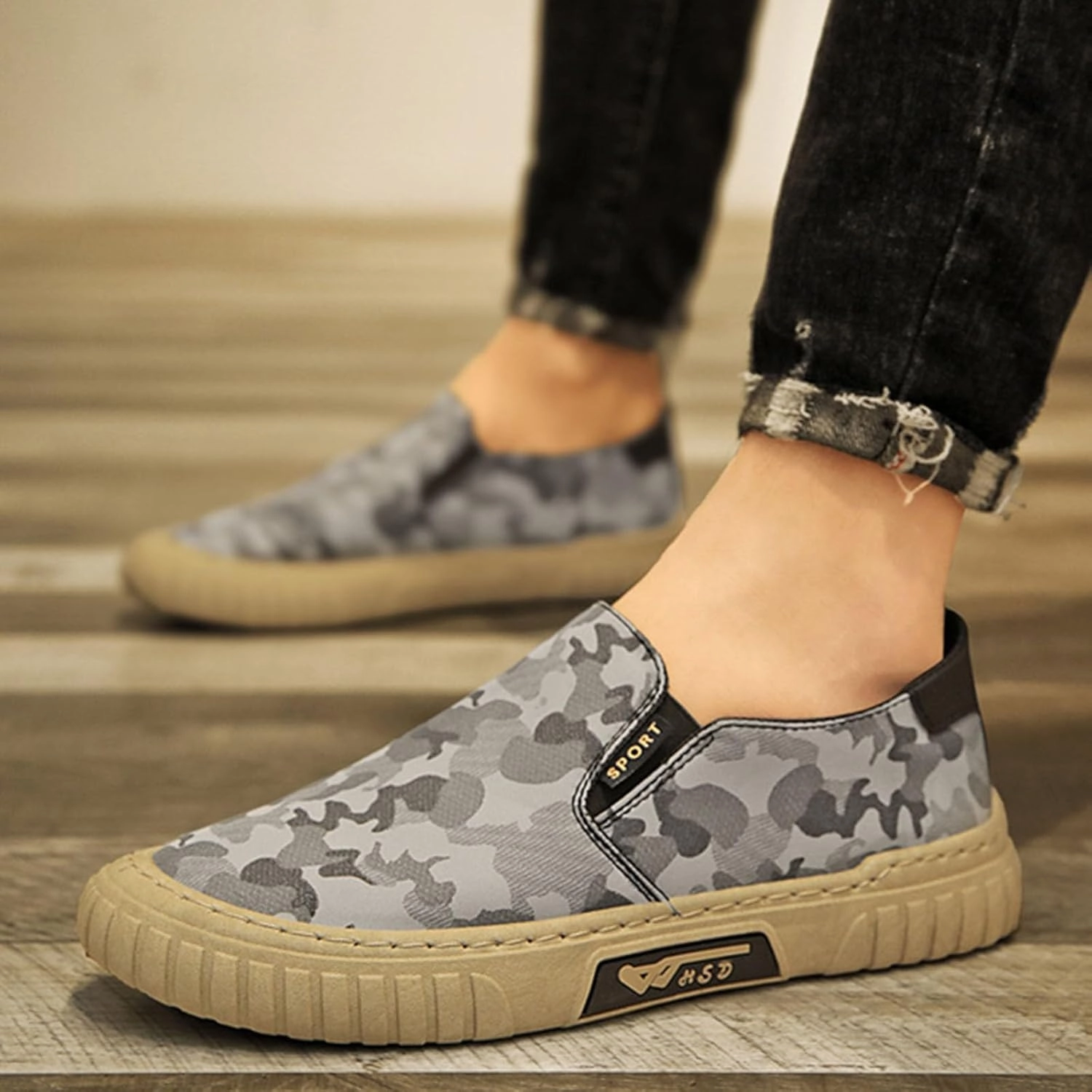 IWIHMIV Men's Slip On Shoes Men??s Sneakers Walking Shoes for Men Tennis Shoes for Men Comfy Running Outdoor Sports Shoes Gel-venture 10 Trail Running Shoes