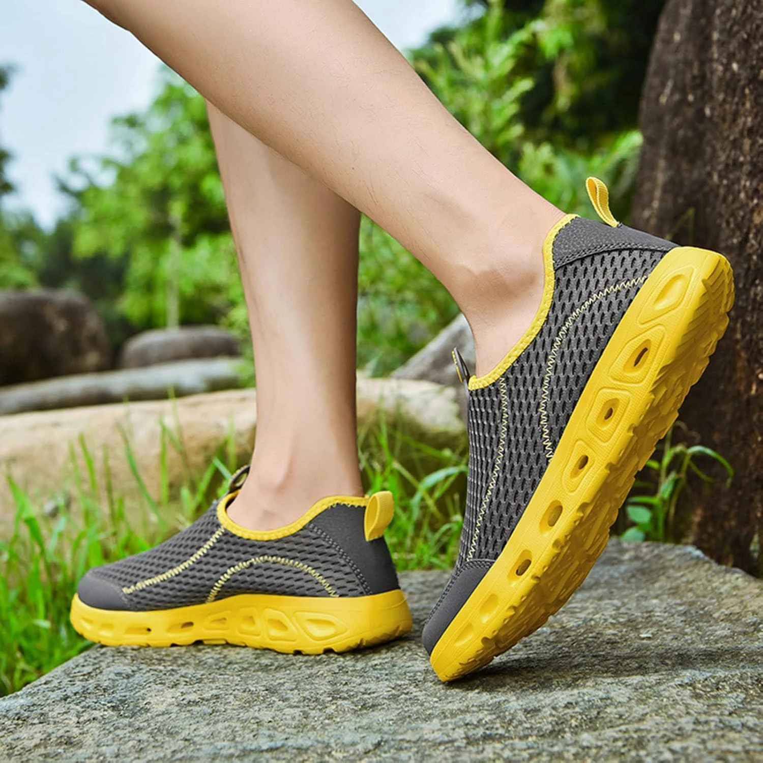 IWIHMIV Men's Walking Shoes Men's Running Shoes Casual Slip on Tennis Sneakers Lightweight Breathable Workout Sports Shoes Sequin Sneakers