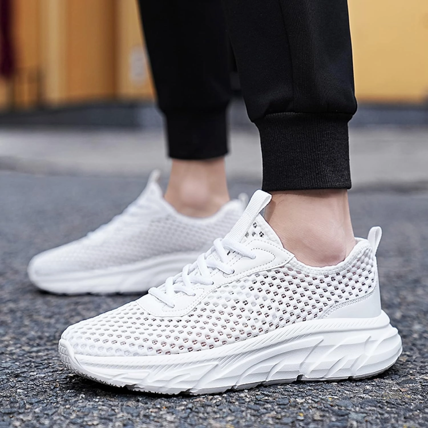 Walking Shoes Vs Running IWIHMIV Mens Mesh Breathable Non Slip Walking Lightweight Running Shoes Casual Athletic Tennis Shoes for Men