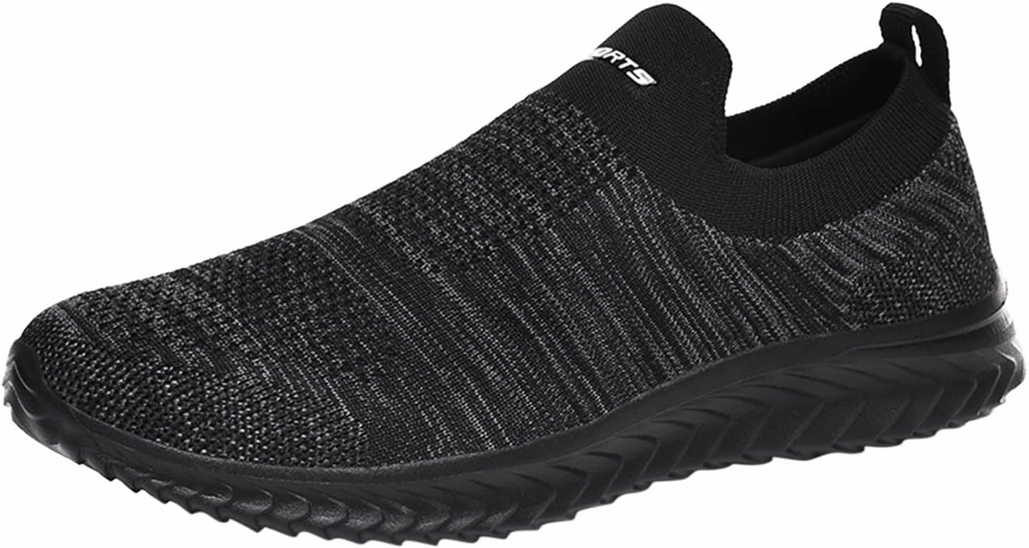 IWIHMIV Mens Slip On Sneakers Mens Athletic Running Tennis Shoes Lightweight Breathable Comfortable Sport Walking Sneakers Running Shoes Com