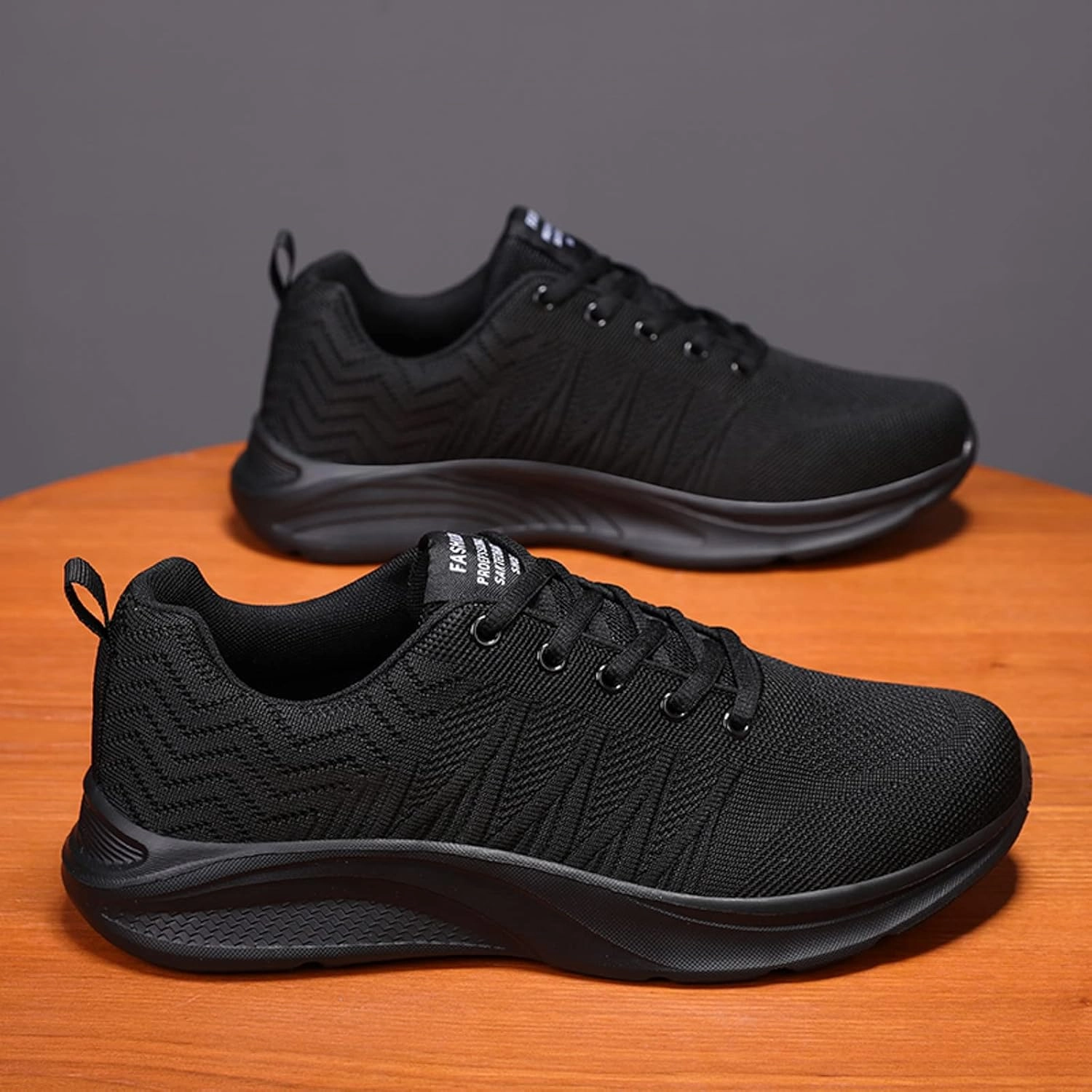 Ghost Running Shoe IWIHMIV Mens Slip-on Tennis Shoes Non Slip Solid Color Walking Running Lightweight Breathable Casual Work Shoes