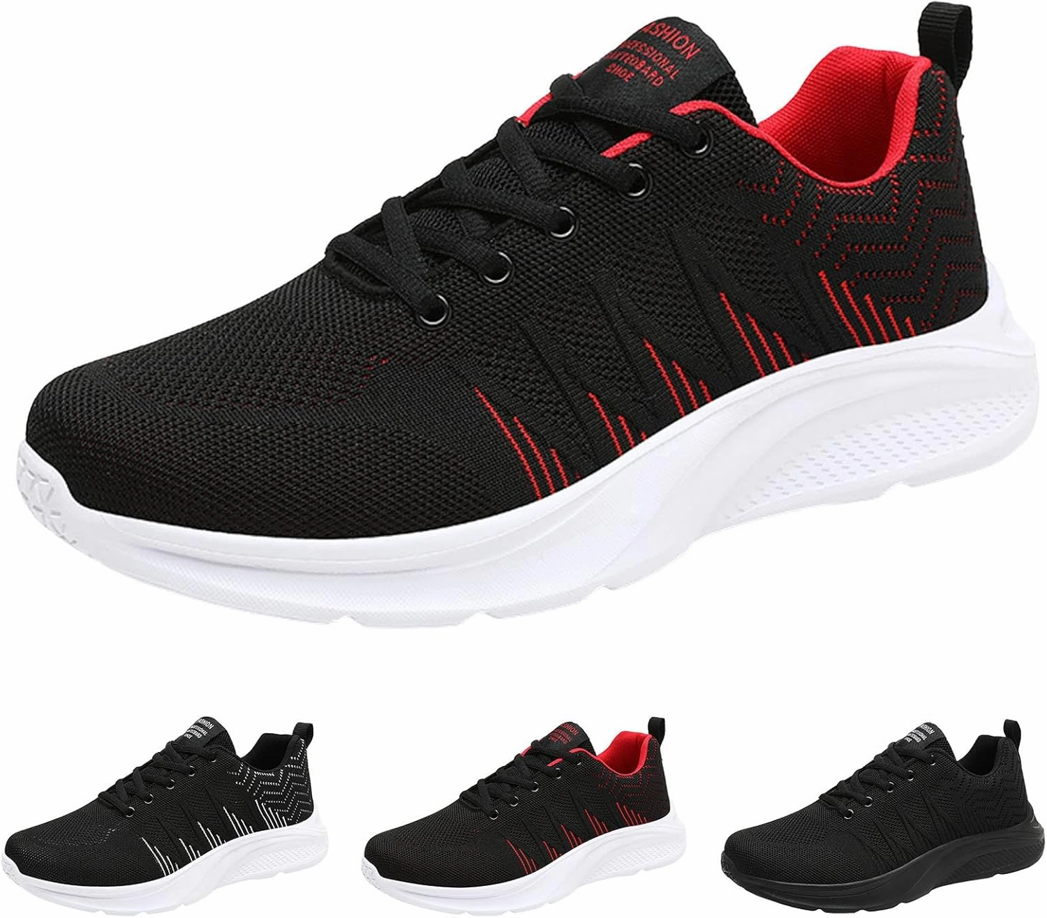 IWIHMIV Mens Slip-on Tennis Shoes Non Slip Solid Color Walking Running Lightweight Breathable Casual Work Shoes Good Shoes For Running And Training