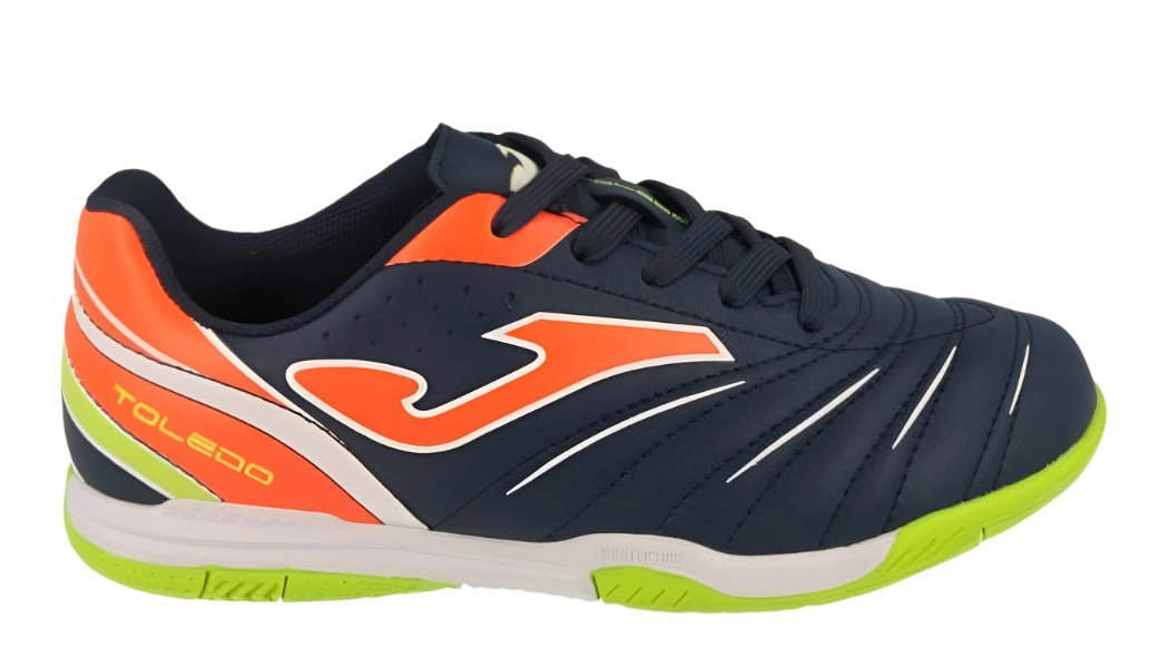 Difference Football And Soccer Cleats Joma Toledo JR 603 Indoor Youth Soccer Shoes - Navy/Orange