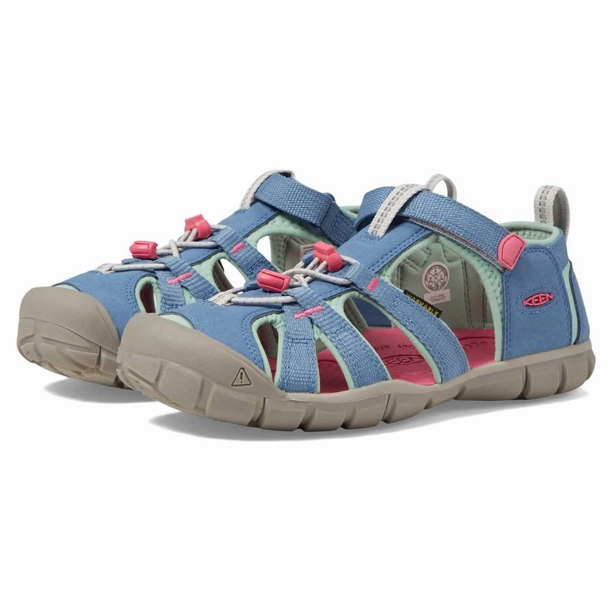 Running Shoes Pronation Flat Feet Keen Kid's (Grade School) Seacamp II CNX Coronet Blue/Pink