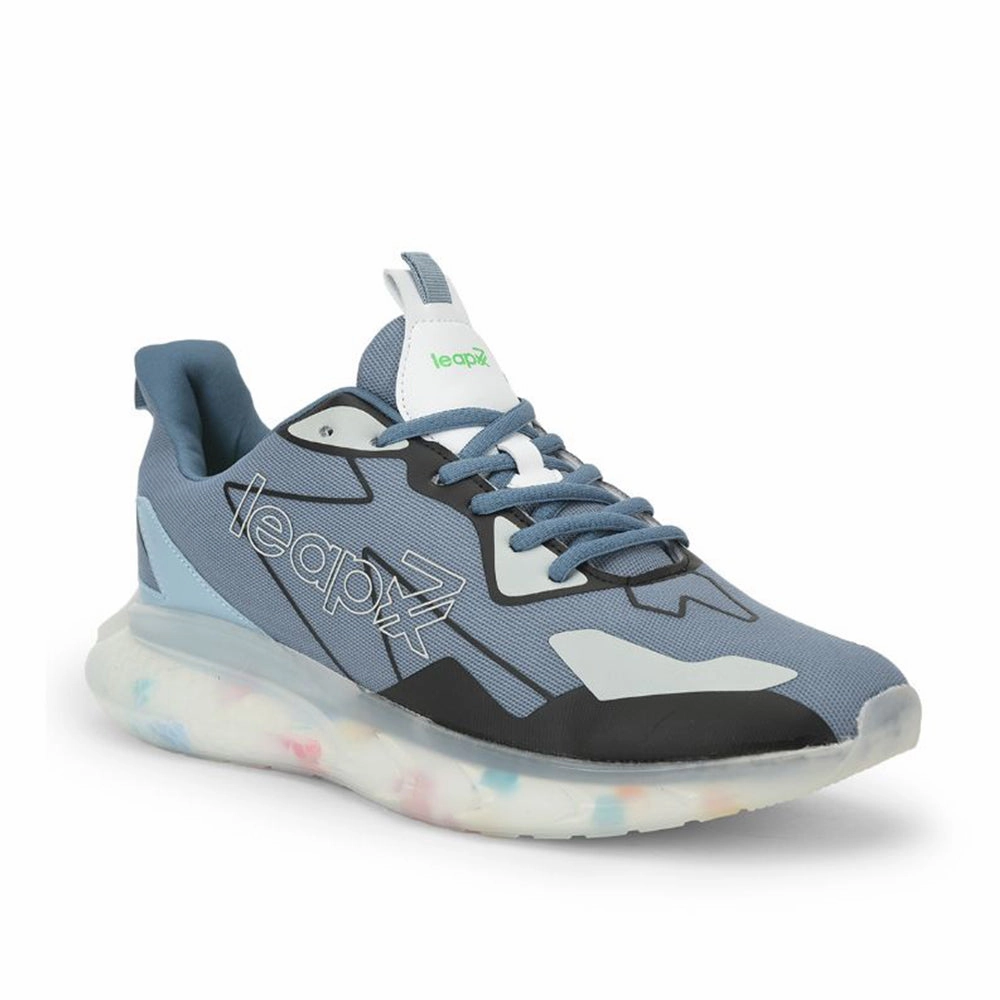 Light Stability Running Shoes Leap7x Lacing Sports Shoes For Men (S.BLUE) FLYING By Liberty