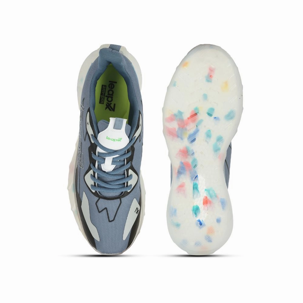 High Stack Running Shoes Leap7x Lacing Sports Shoes For Men (S.BLUE) FLYING By Liberty