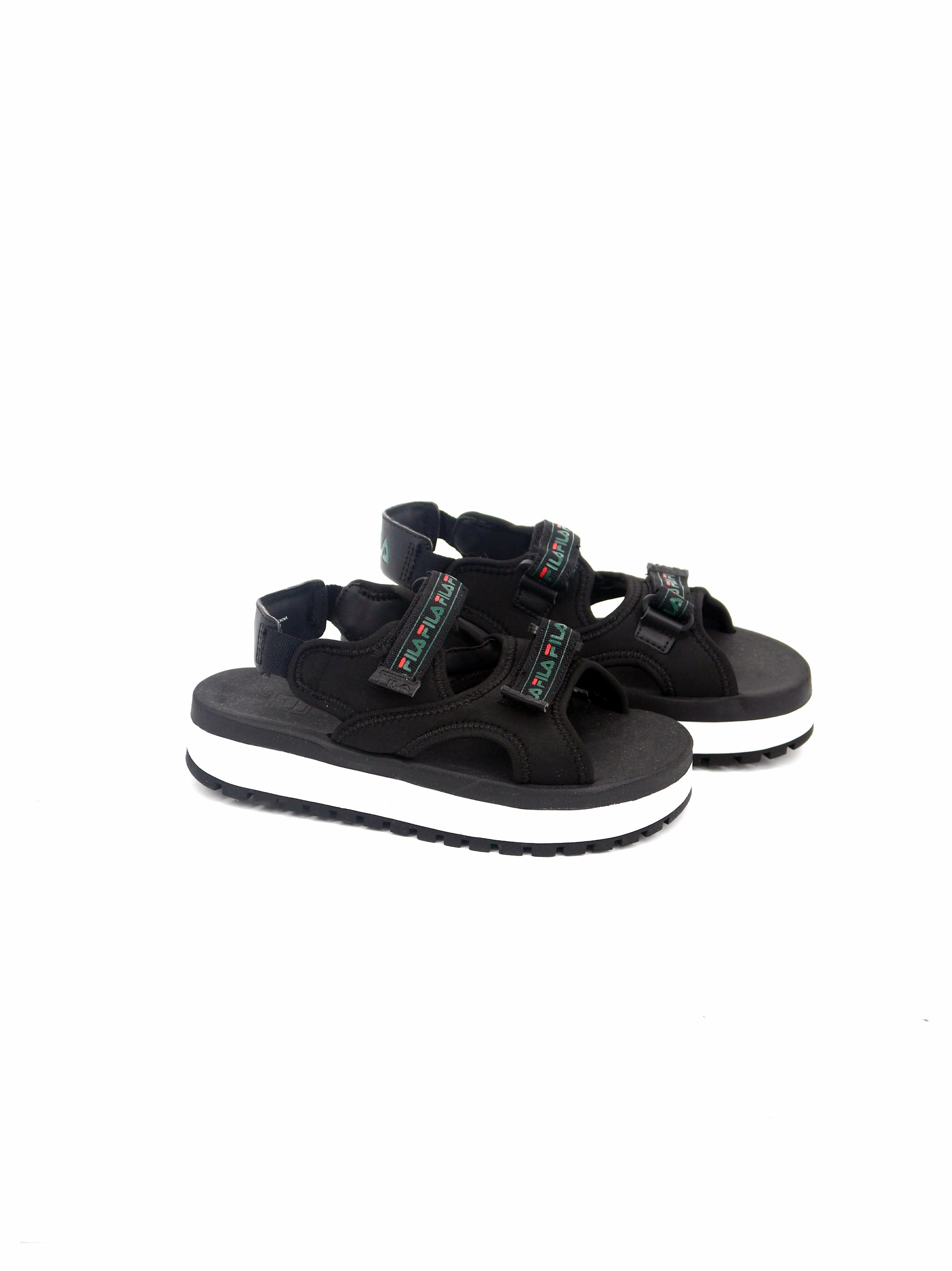 8053 Casual Platform Shoe Kid's Boy Brand Logo Printed Sandals,Black