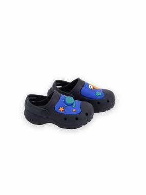 Plastic Slides Kid's Boy Graphic Printed Slides,Black/Blue