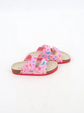 Kid's Girl Graphic Printed Slides,Pink Coffee Slippers