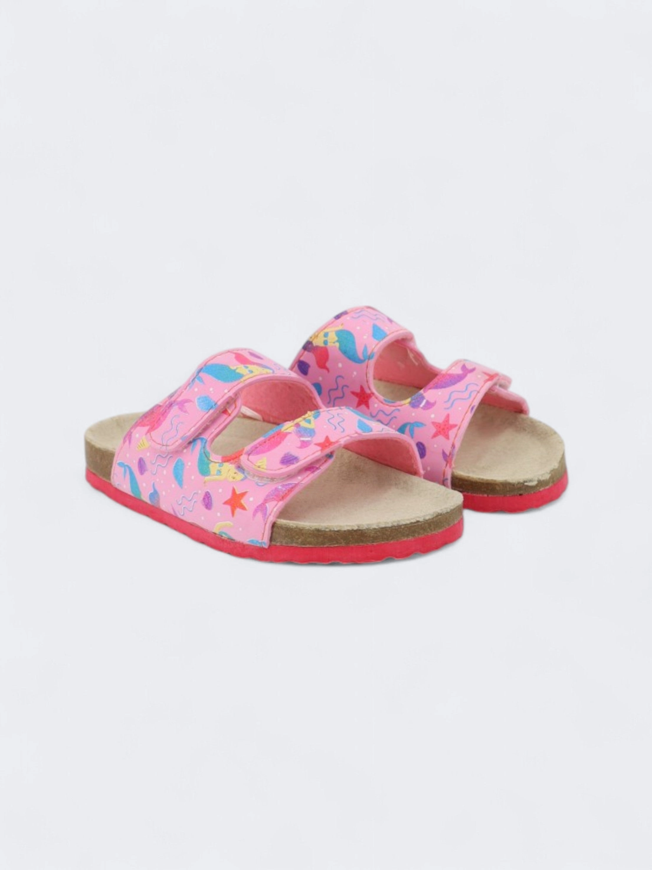 Arch Support Slides Kid's Girl's Graphic Printed Slippers,Pink