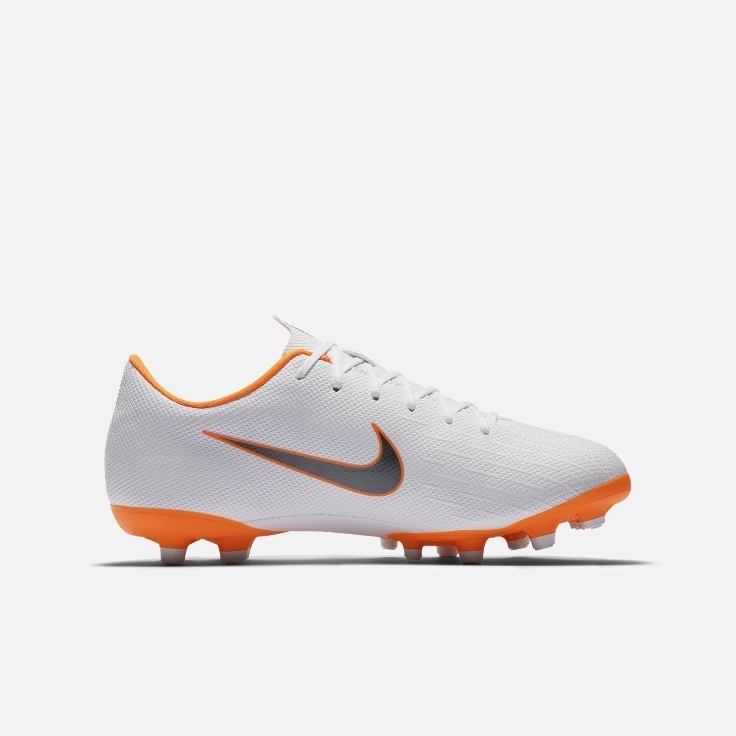 Kids High Top Soccer Cleats Kid's Mercurial Vapor XII Academy MG Soccer Shoes - White/Total Orange/Grey