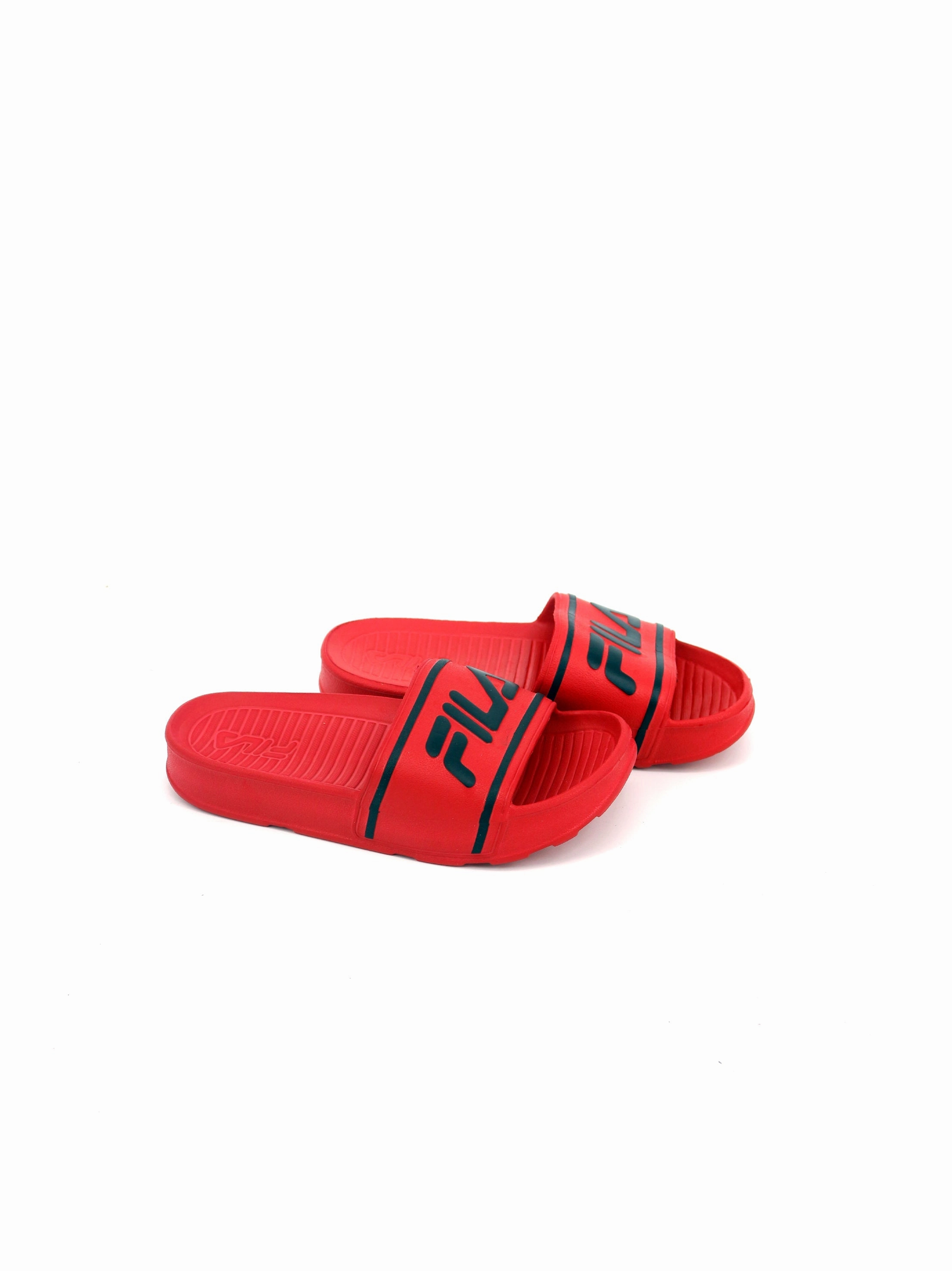 Slippers With Wide Toe Box Kids Boy Brand Logo Slide,Red