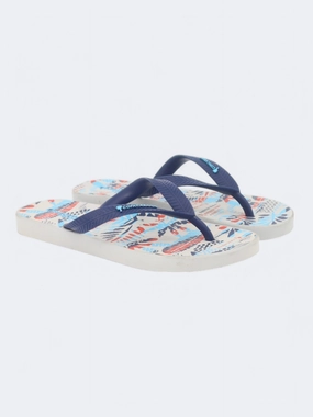 Kids Boy Printed Flip Flop,Navy Tabata Slippers