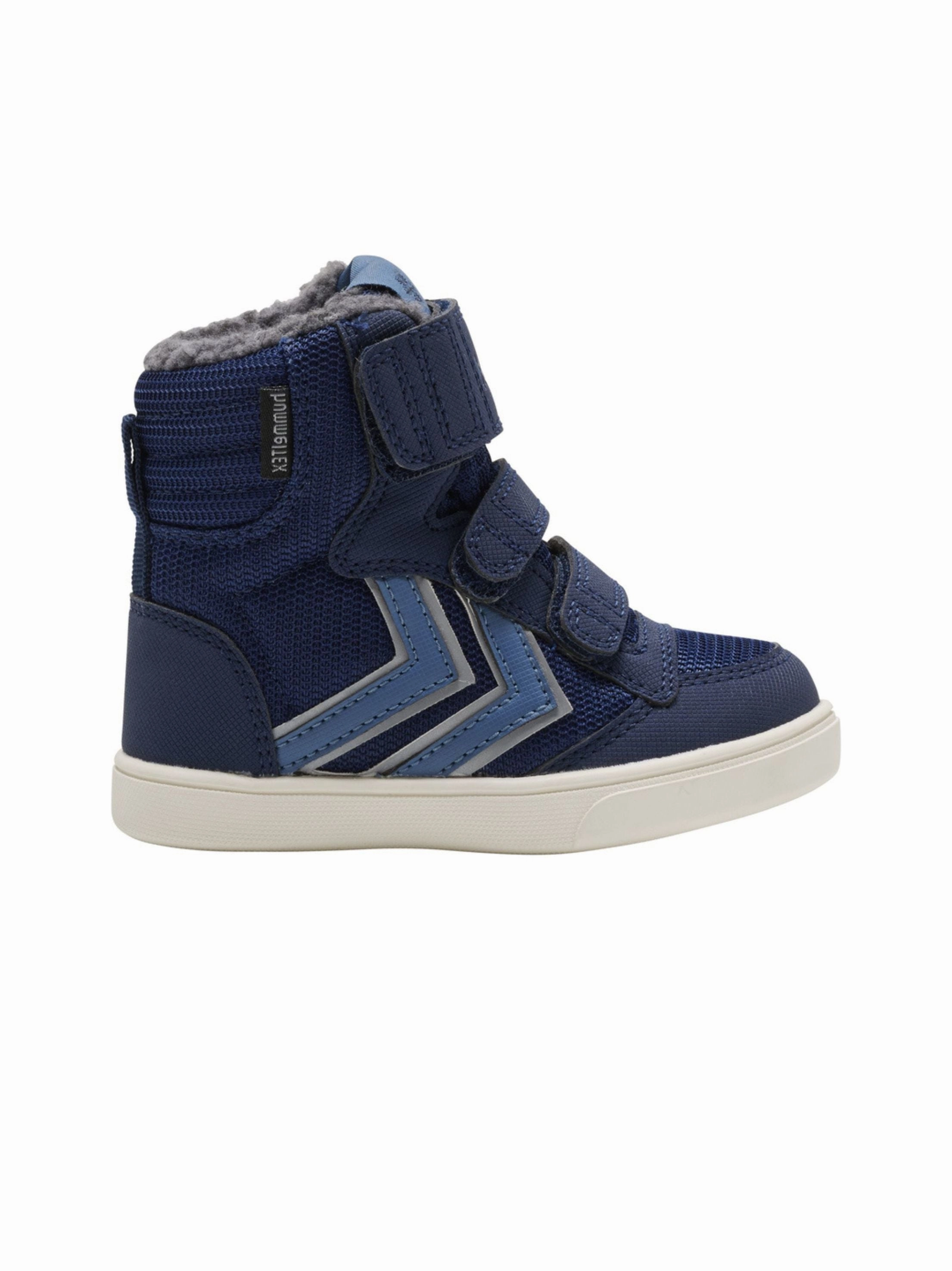 Kids Boy's Brand Logo Patched Ankle Boots,Navy Block Boots