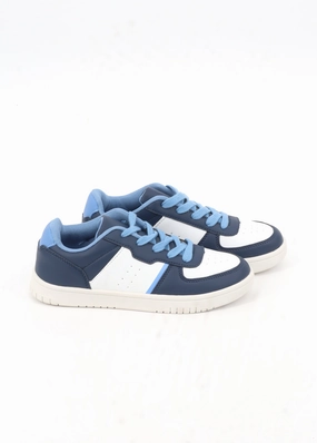 Kids Boy's Colorblocked Sneakers,White/Navy Mazino Sneakers