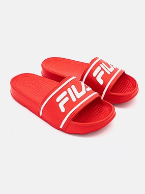 Kids Boy's Printed Slippers,Red Piped Slippers