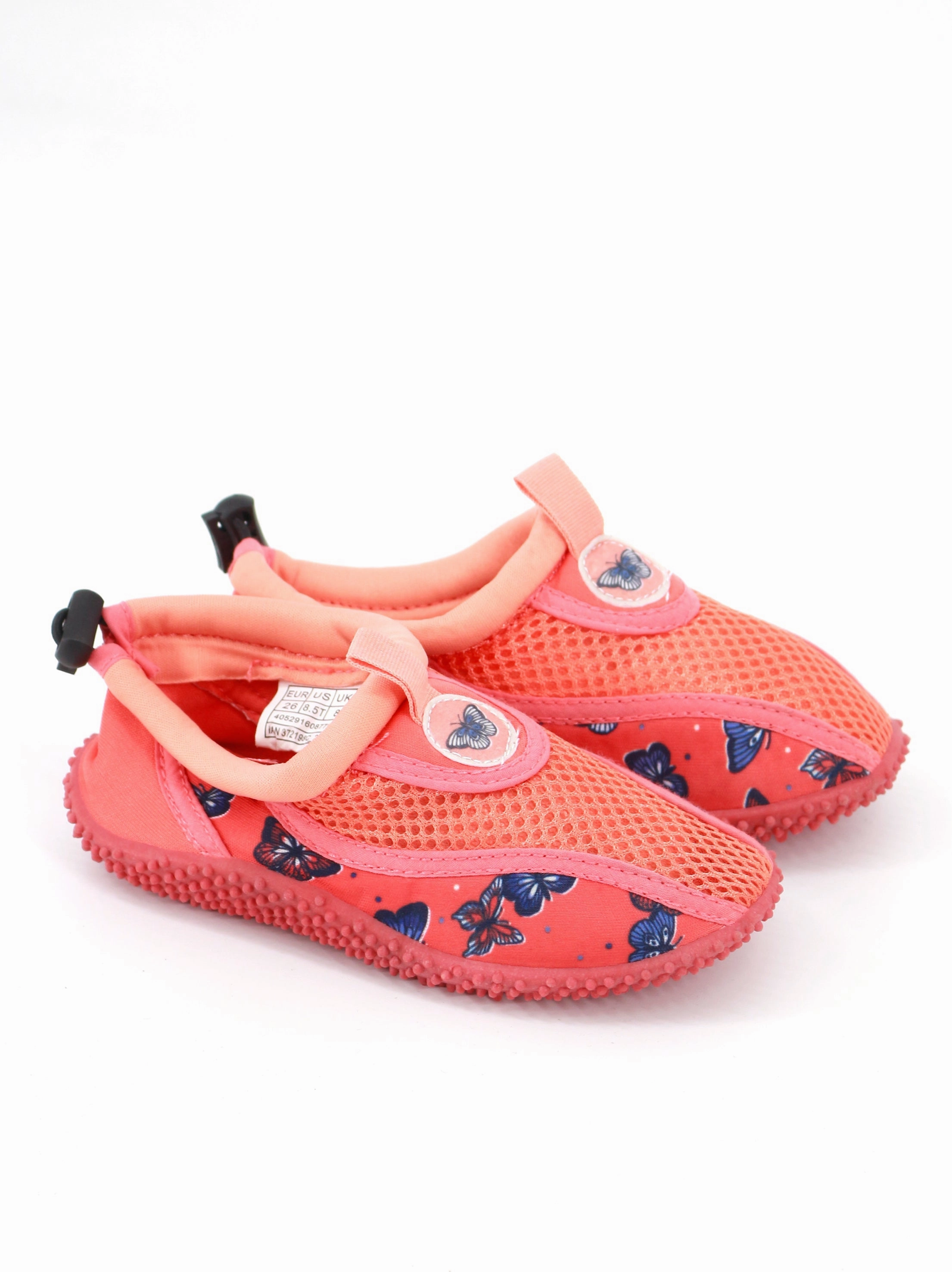 Slippers With Backing Kids Girl Butterfly Printed Beach Shoes,Peach