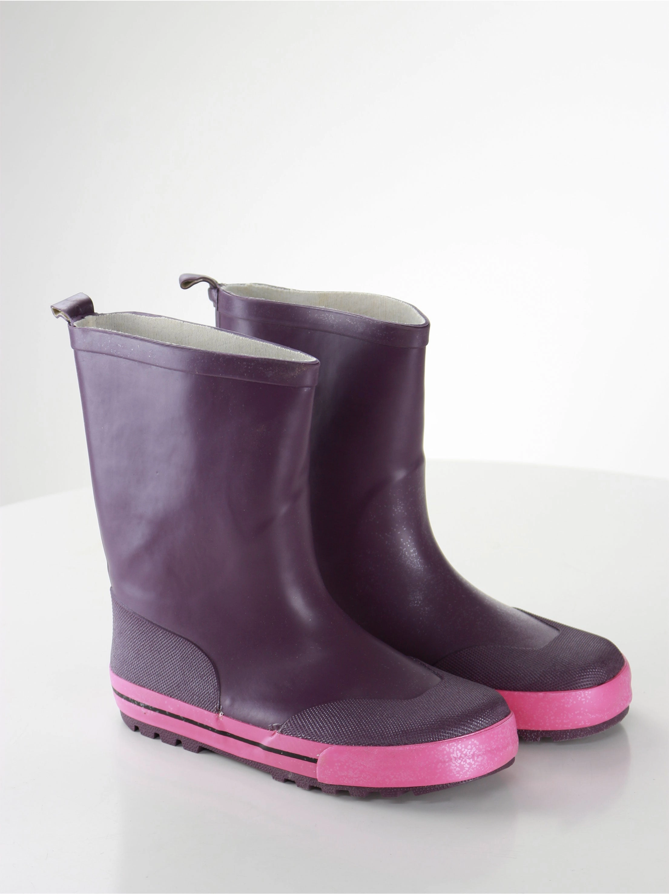 Walking Boots Sale Kids Girl Rubber Faux Leather Ankle Boots, Purple