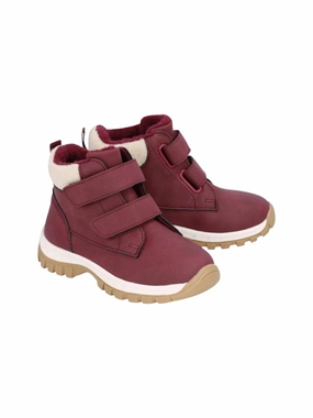 Ankle Winter Boots Kids Girl's Plain Ankle Boots,Burgundy