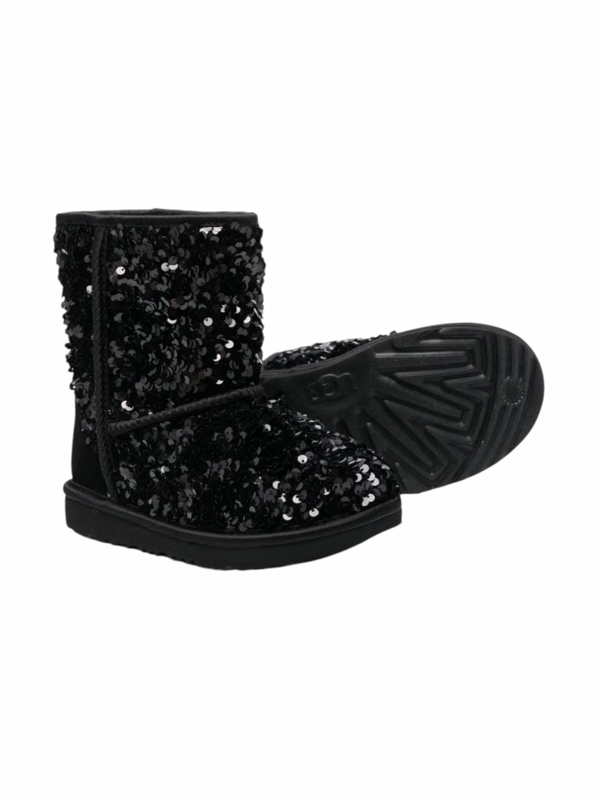 Outdoor Hiking Boots Kids Girl's Sequin Ankle Boots,Black