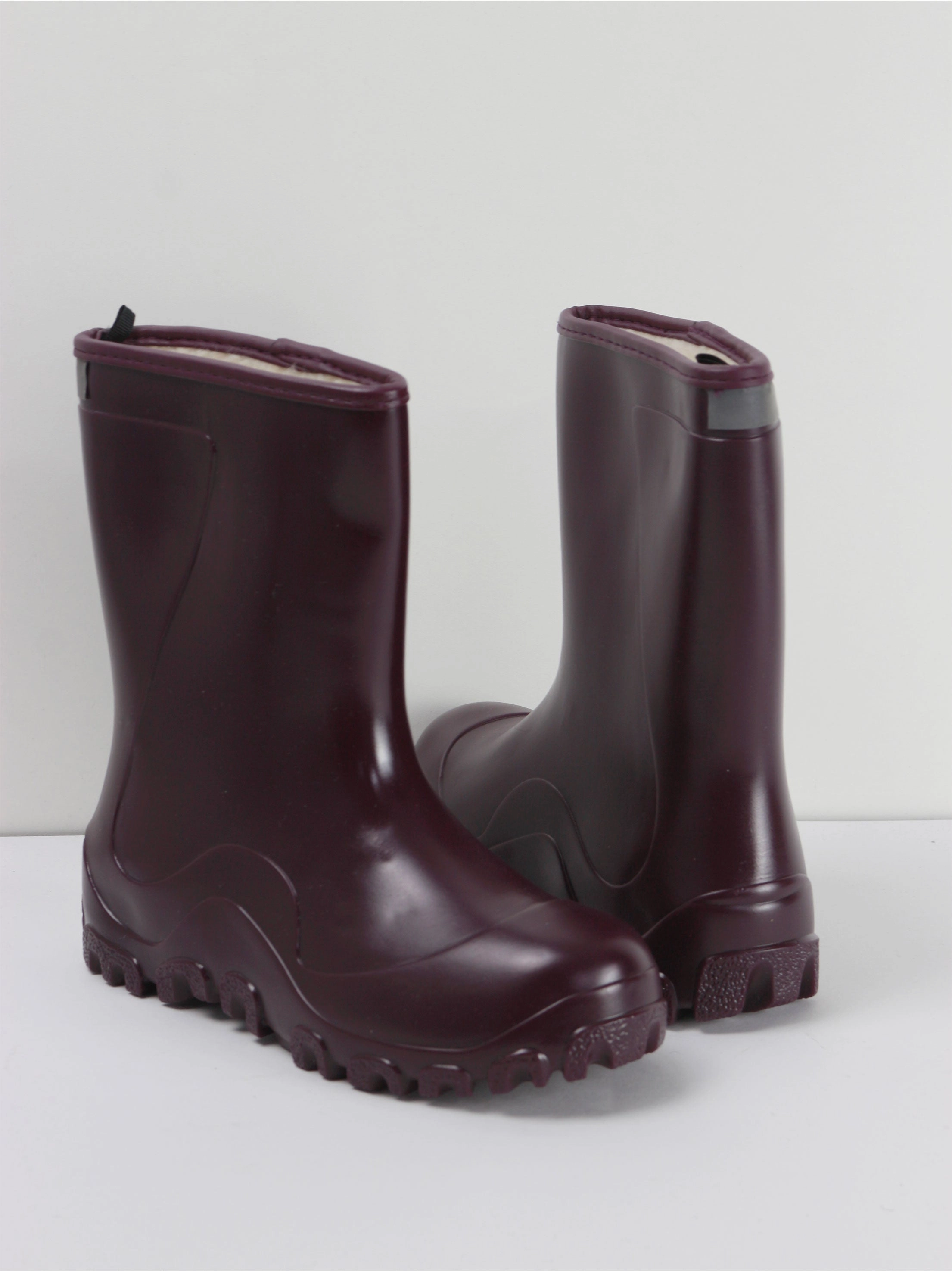 Kids Girl Woold Inside Faux Leather Boots,Purple Western Boots Size 12