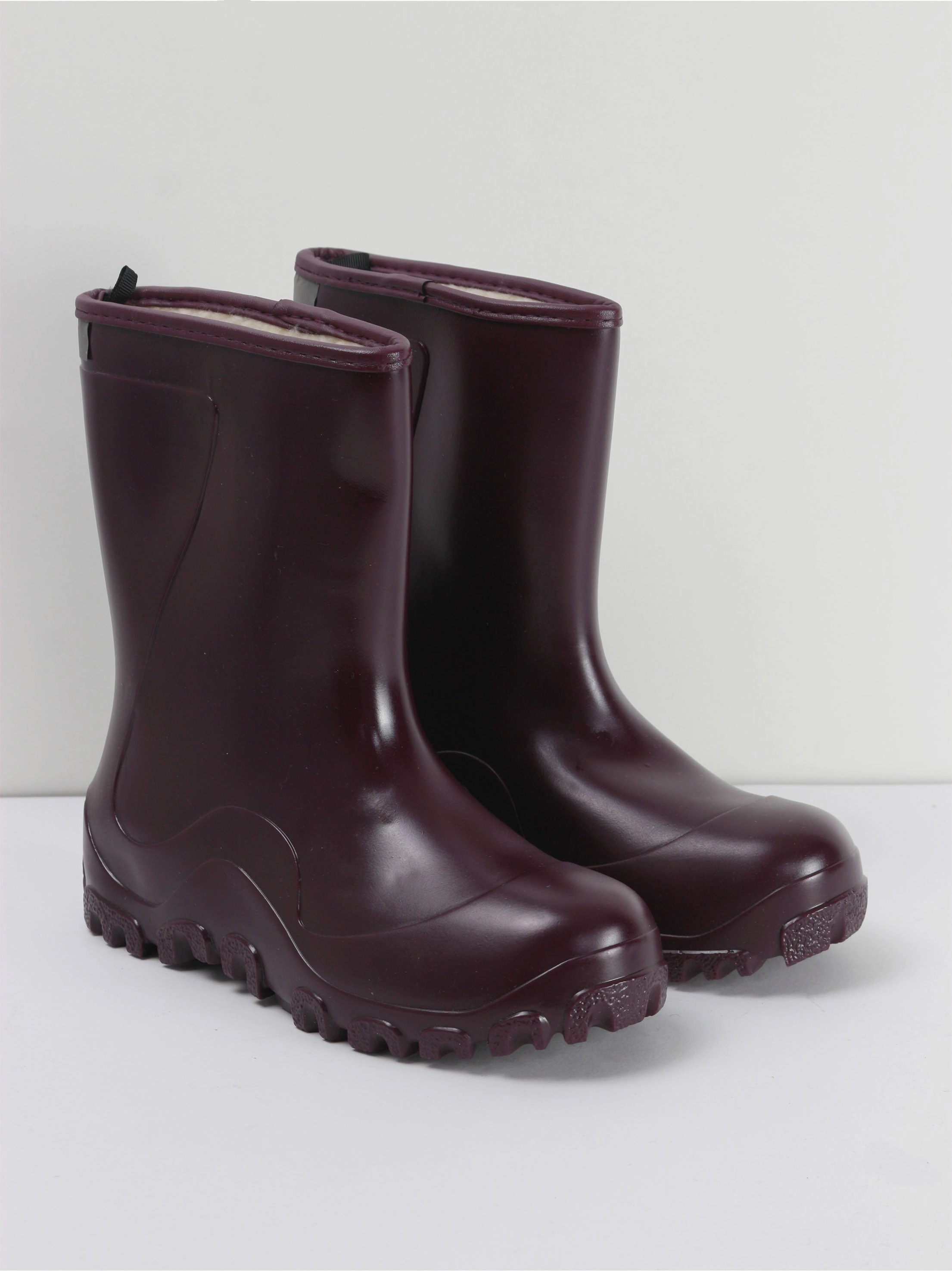 Kids Girl Woold Inside Faux Leather Boots,Purple Ugh Boots