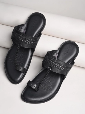 Lester Ortholite Casual Shoes Regal Black Men Leather Casual Kolhapuris