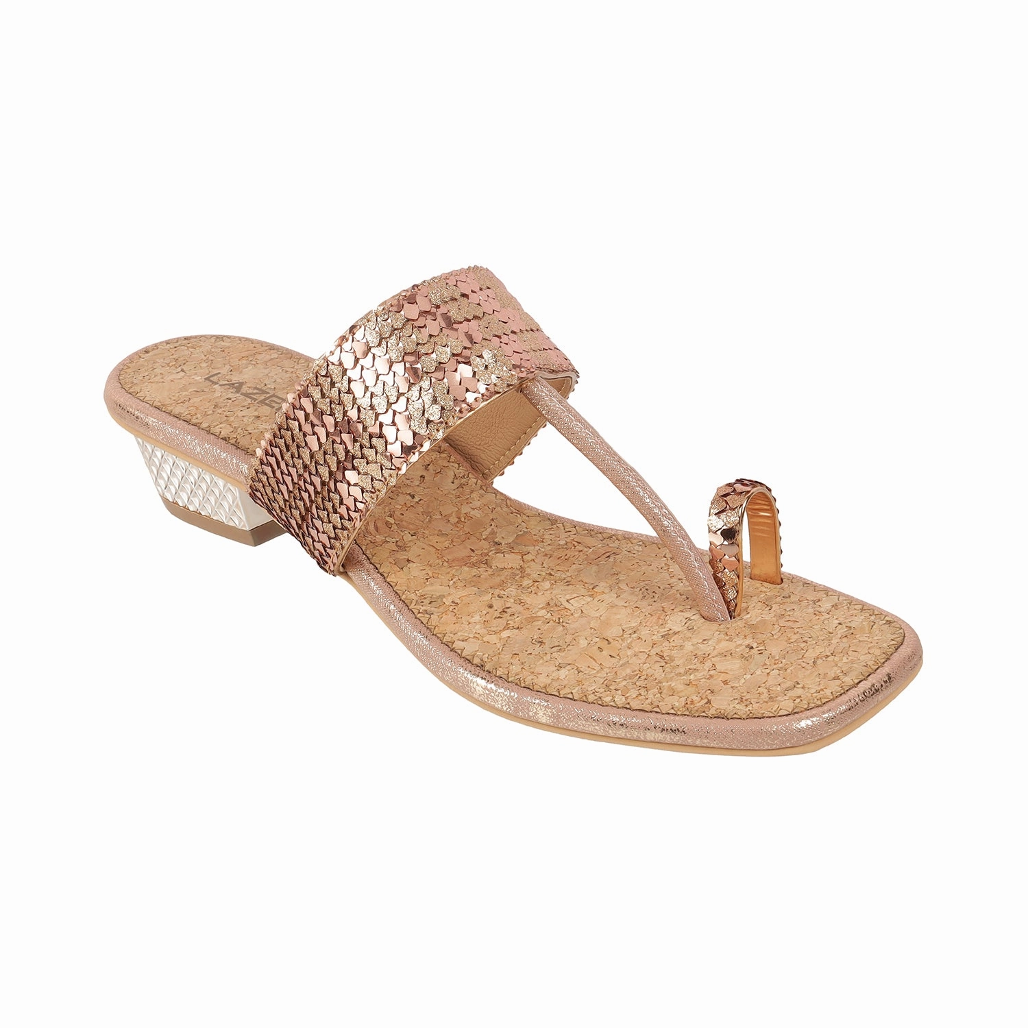 Washable Shoe Inserts For Flats Lazera Partywear Toe Ring Flats with Mini Box Heel (1579)