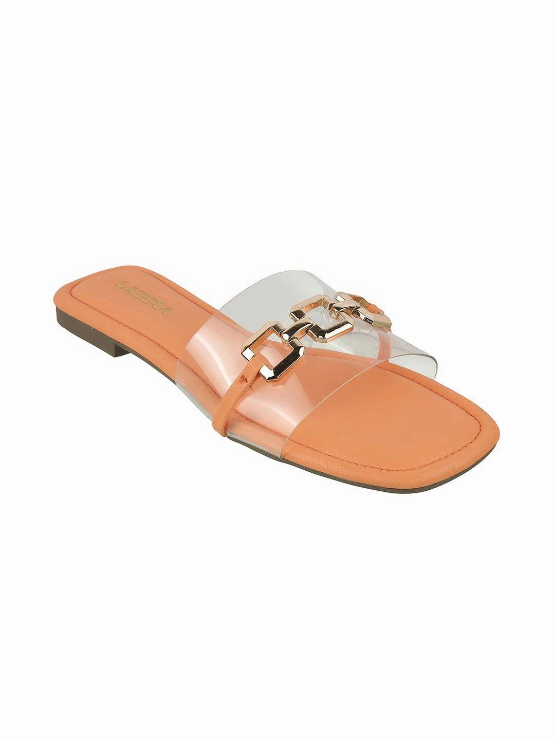 Lazera Transparent Chain-Link Flats (1523) Flat Soled Shoes For Lifting