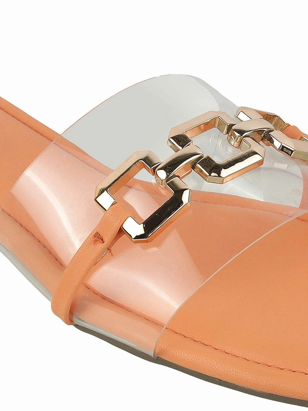 Lazera Transparent Chain-Link Flats (1523) Flat Feet Shoes Store Near Me