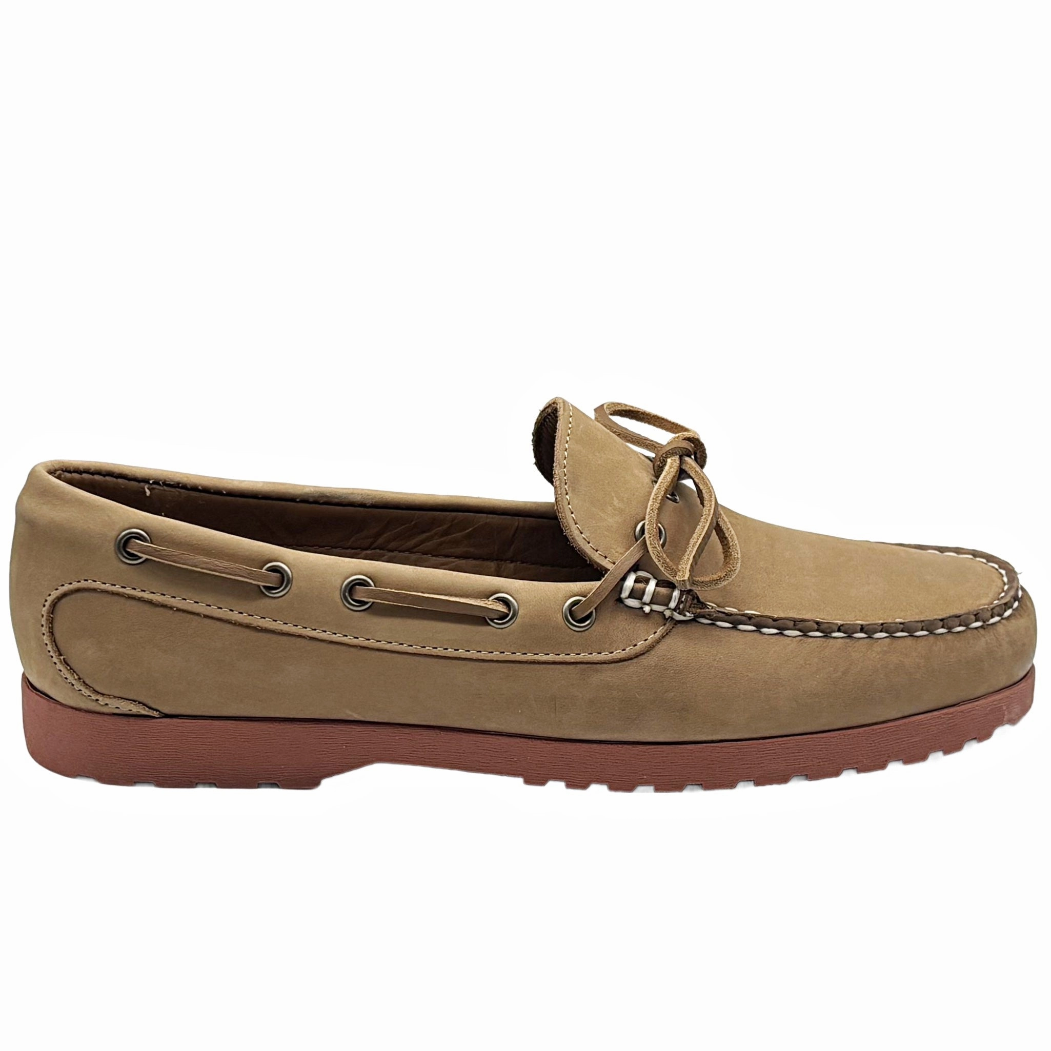 LE Men's Canoe Shoe: Balsam Leather Brick Vince Upton Espadrille